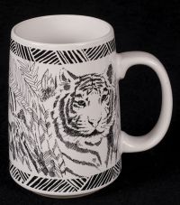 San Diego Zoo Wild Animal Park TIGER History Coffee Mug Vtg 92